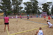 Deutsch: Beachhandball bei den Olympischen Jugendspielen 2018; Tag 5, 10. November 2018; Jungs, Platzierungsrunde - Uruguay-Italien 1:2 English: Beach handball at the 2018 Summer Youth Olympics at 11 October 2018 – Boys Consolation Round – Uruguay-Italy 1:2