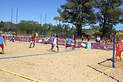 Deutsch: Beachhandball bei den Olympischen Jugendspielen 2018; Tag 4, 10. Oktober 2018; Jungs, Vorrunde, Gruppe B - Mauritius-Kroatien 0:2 English: Beach handball at the 2018 Summer Youth Olympics at 10 October 2018 – Boys Preliminary Round Group B‎ – Mauritius-Croatia 0:2