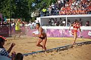 Deutsch: Beachhandball bei den Olympischen Jugendspielen 2018 in Buenos Aires; Tag 7, 13. Oktober 2018; Mädchen, Finale Argentinien-Croatien 2:0 English: Beach handball at the 2018 Summer Youth Olympics in Buenos Aires at 13 October 2018 – Girls Gold Medal Match – Argentina-Croatia 2:0 Español: Handball de playa en los Juegos Olimpicos de la Juventud Buenos Aires 2018 en 13 de octubre de 2018 – Partido por la medalla de oro femenino - Argentina-Croacia 2:0