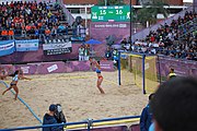 Deutsch: Beachhandball bei den Olympischen Jugendspielen 2018; Tag 5, 10. November 2018; Mädchen, Hauptrunde - Kroatien-Argentinien 1:2 English: Beach handball at the 2018 Summer Youth Olympics at 11 October 2018 – Girls Main Round – Croatia-Argentina 1:2