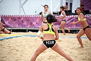 Deutsch: Beachhandball bei den Olympischen Jugendspielen 2018; Tag 5, 10. November 2018; Mädchen, Hauptrunde - Chinese Taipei (Taiwan)-Paraguay 2:0 English: Beach handball at the 2018 Summer Youth Olympics at 11 October 2018 – Girls Main Round – Chinese Taipei (Taiwan)-Paraguay 2:0