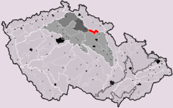 Bělohradská pahorkatina na mapě Česka