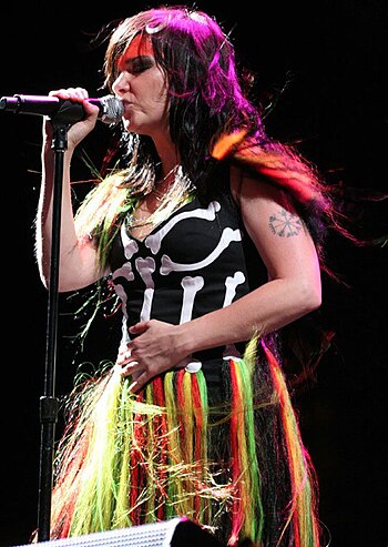 Björk Guðmundsdóttir performing at the Coachel...