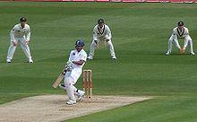 The first test of the 2009 Ashes series at the SWALEC Stadium Bopara hit in the throat at Cardiff during the 2009 Ashes.jpg