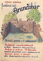 Adolf Hoffmeister, Hans Krása - Brundibár opera, Poster by František Zelenka (1943)