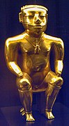 Złota statuetka, kultura Quimbaya, Kolumbia, 200-1000 n.e.