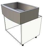 Anatomy of our sink cabinet: the side panels and the back panel are cut to size.