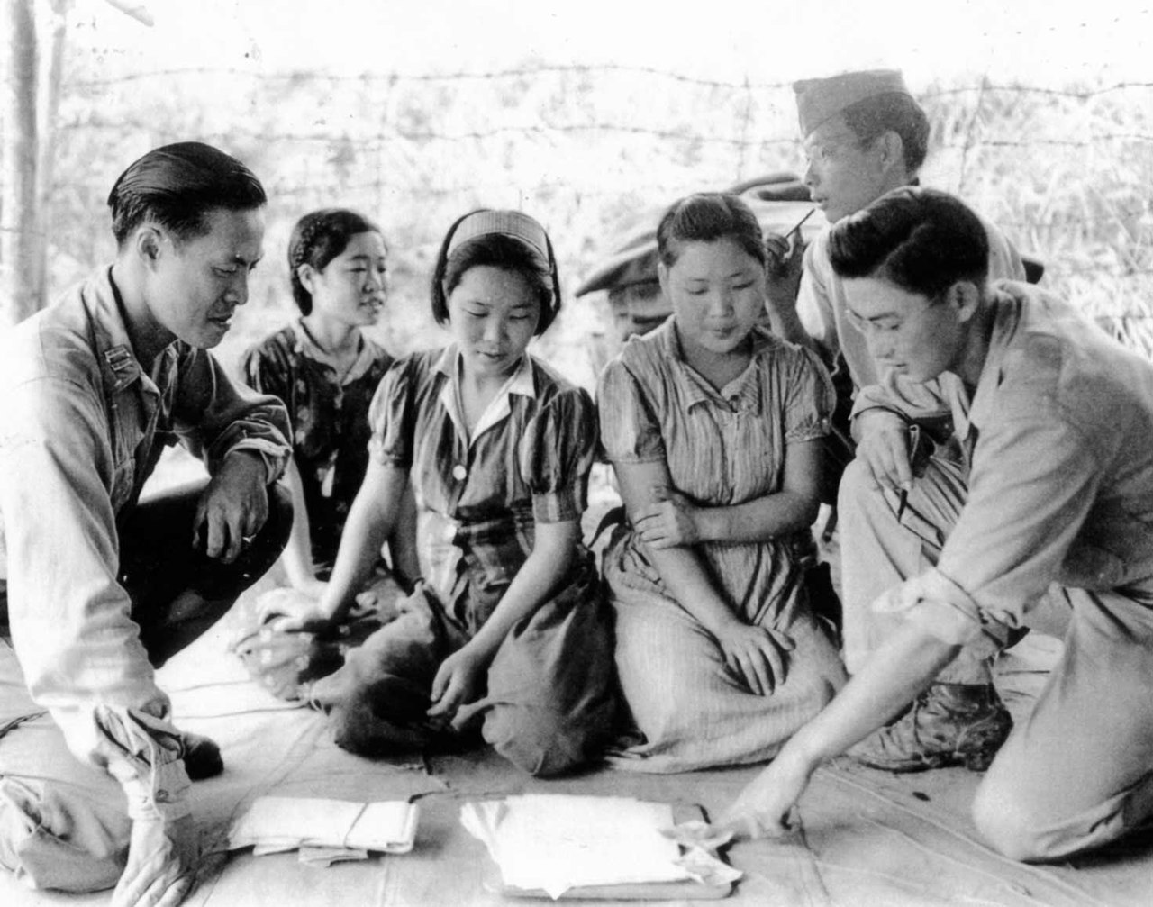 Comfort women (comfort girls) captured by US Army, August 14 1944, Myitkyina. US Army reported about these women in their secret report/Wikimedia Commons