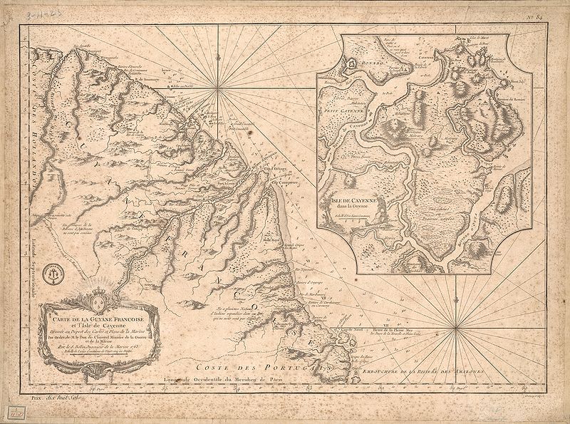 Archivo:Carte de la Guyane françoise et l'isle de Cayenne (Bellin, 1763).jpg