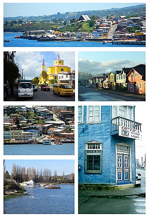 Collage della città di Castro, capitale comunale.