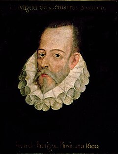 Miguel de Cervantes. Porträtt från år 1600.