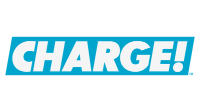 The original logo for Charge!, used from February 28, 2017 to April 2, 2020.