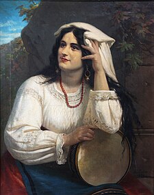 Femme au tambourin, 1870 (huile sur toile ; 88 × 70 cm), collection privée.