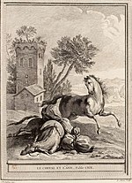 Miniatuur voor Bestand:Chenu-Oudry-La Fontaine-Le cheval et l'âne.jpg