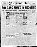 Thumbnail for File:Chicago Bee Front Page SUNDAY, MAY 1, 1938.jpg