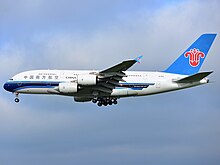 A former China Southern Airlines Airbus A380-800 China Southern A380-800 B-6136.jpg
