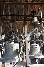 Functional church bells in the Merry Cemetery.