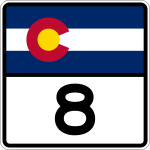 Colorado State Highway 8 road sign