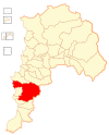 Map of the Casablanca commune in the منطقه والپارایزو