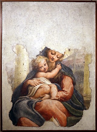 <i>Madonna of the Stairs</i> (Correggio) Fresco by Antonio da Correggio