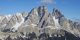 Cristallino d'Ampezzo, Cima di Mezzo, Monte Cristallo e Piz Popena.