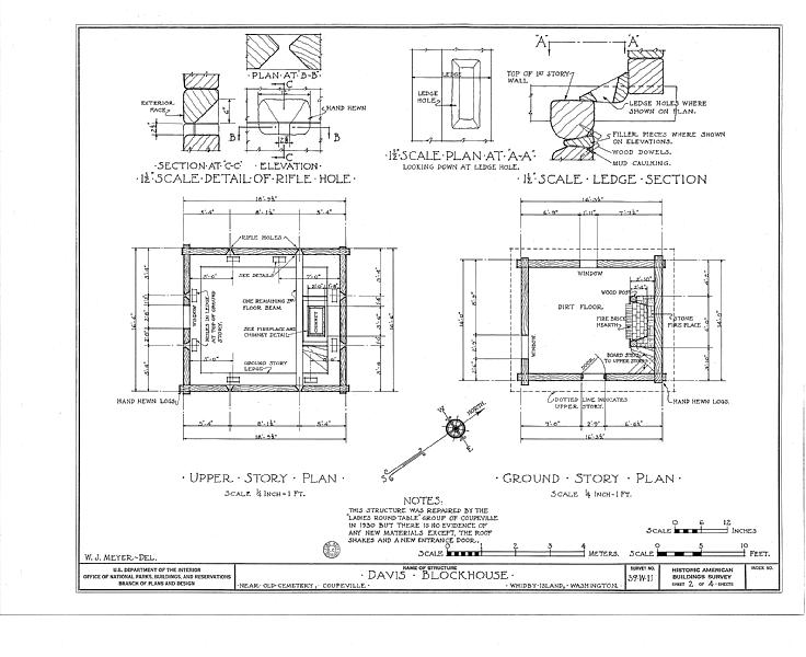 File:Davis Blockhouse, Cemetery Grounds Vicinity, Whidby Island, Coupeville, Island County, WA HABS WASH,15-COUP,2- (sheet 2 of 4).tif