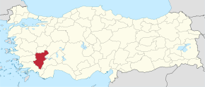 Poziția provinciei Denizli în Turcia