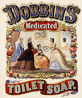 Advertising for Dobbins' medicated toilet soap