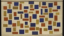 Theo van Doesburg, 1918, Composición XI, oleu en llenzu, 57 x 101 cm