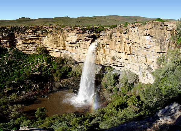 A waterfall situated a few kilometres north of Nieuwoudtville on the road to Loeriesfontein, in the Northern Cape (Namaqualand region).