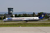 Dubrovnik Airline MD-82 au décollage à Stuttgart.