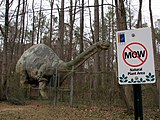 Apatosaurus statue at North Carolina Museum of Life and Science in Durham, North Carolina (1967)