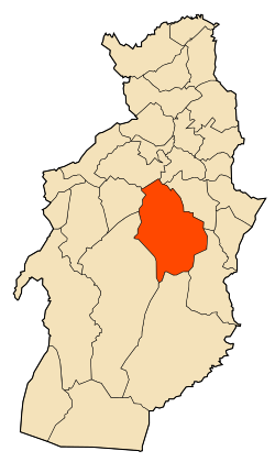 Localização da cidade dentro da província de Tébessa