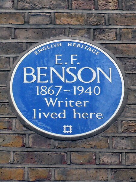 File:E.F. BENSON 1867-1940 Writer lived here.JPG