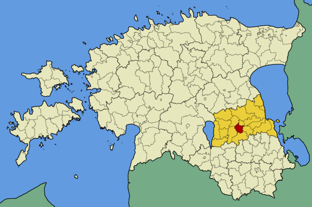 Kart over Ülenurme kommune