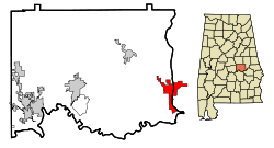 Location of Tallassee, Alabama