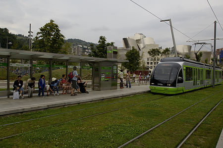 Euskotren tranbia guggenheim geltokia