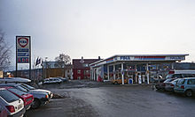 A Fina petrol station in Trondheim, Norway in 1998. Fina - Hallset Trafikksenter (1998) (8588793489).jpg