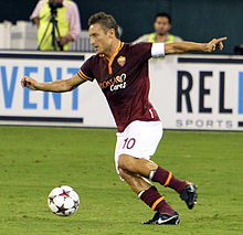 Italian offensive playmaker Francesco Totti in action for Roma in 2012 Francesco Totti Chelsea vs AS-Roma 10AUG2013.jpg