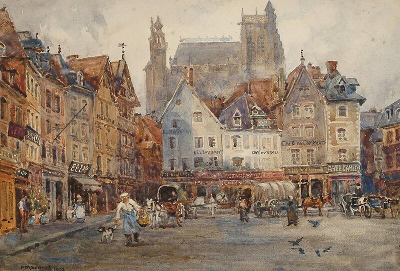 File:Frank Moss Bennett Market square at Chartres 1903.jpg