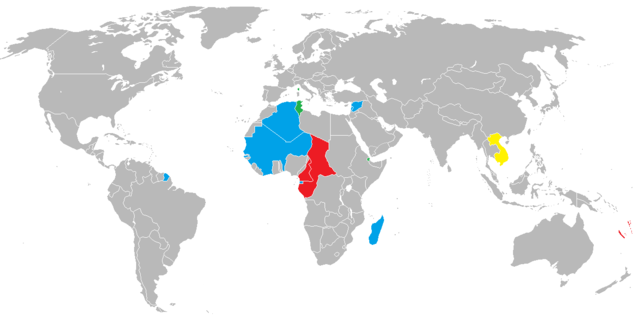 *  колонии под контролем Свободной Франции в 1940\n*  колонии под контролем Свободной Франции в 1942\n*  колонии под контролем Свободной Франции в 1943\n*  французские колонии, оккупированные войсками Японской империи