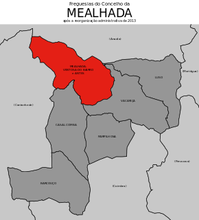 Localização no município de Mealhada