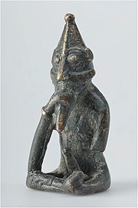 Figurka se ztopořeným falem, o které se soudí, že představuje boha Freye, oblast Rällinge, vikinské období