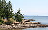 Whaler Bay as seen from Sturdies Bay Road on Galiano Island