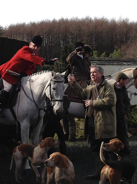 Cox hosting a lawn meet of the Lamerton Foxhounds, 2014