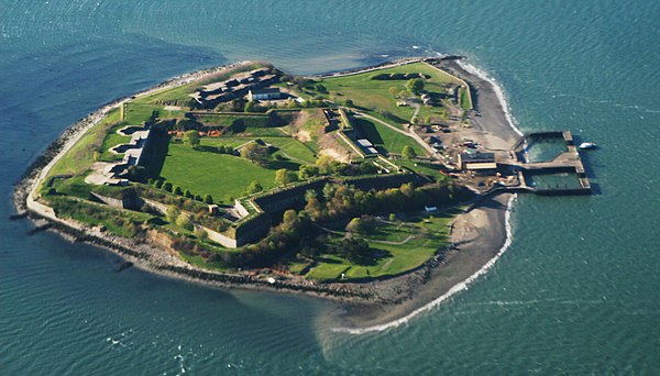 Aerial view of Fort Warren.