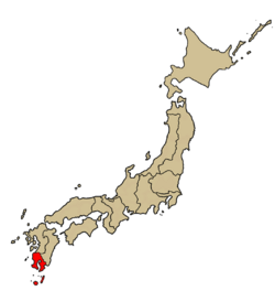 Hiippakunnan sijainti Japanin kartalla.