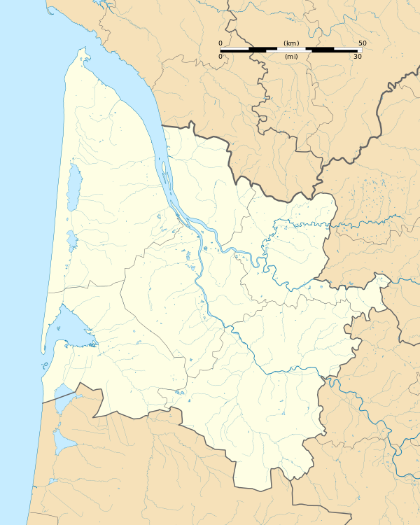Ce modèle sert à la géolocalisation de lieux sur cette carte de la Gironde.
