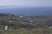 Blick über Korissia, den Hafen von Kea, auf Attika