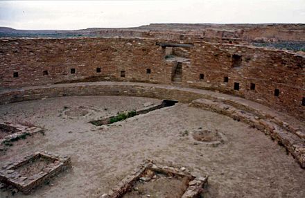 Ruins of a great kiva at Chaco Culture National Historical Park
